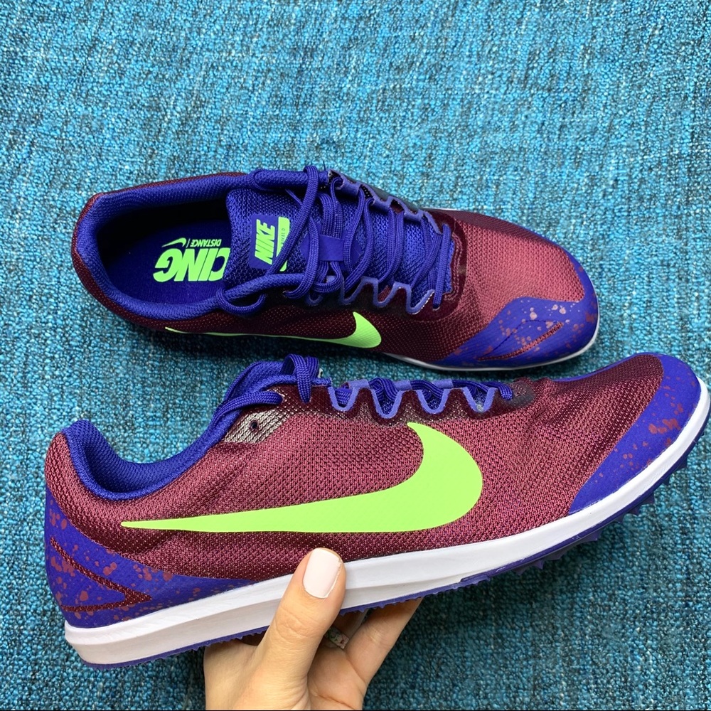 Nike Zoom Rival D Running Spikes Bordeaux Lime Men's Size 12 No Spikes NWOT